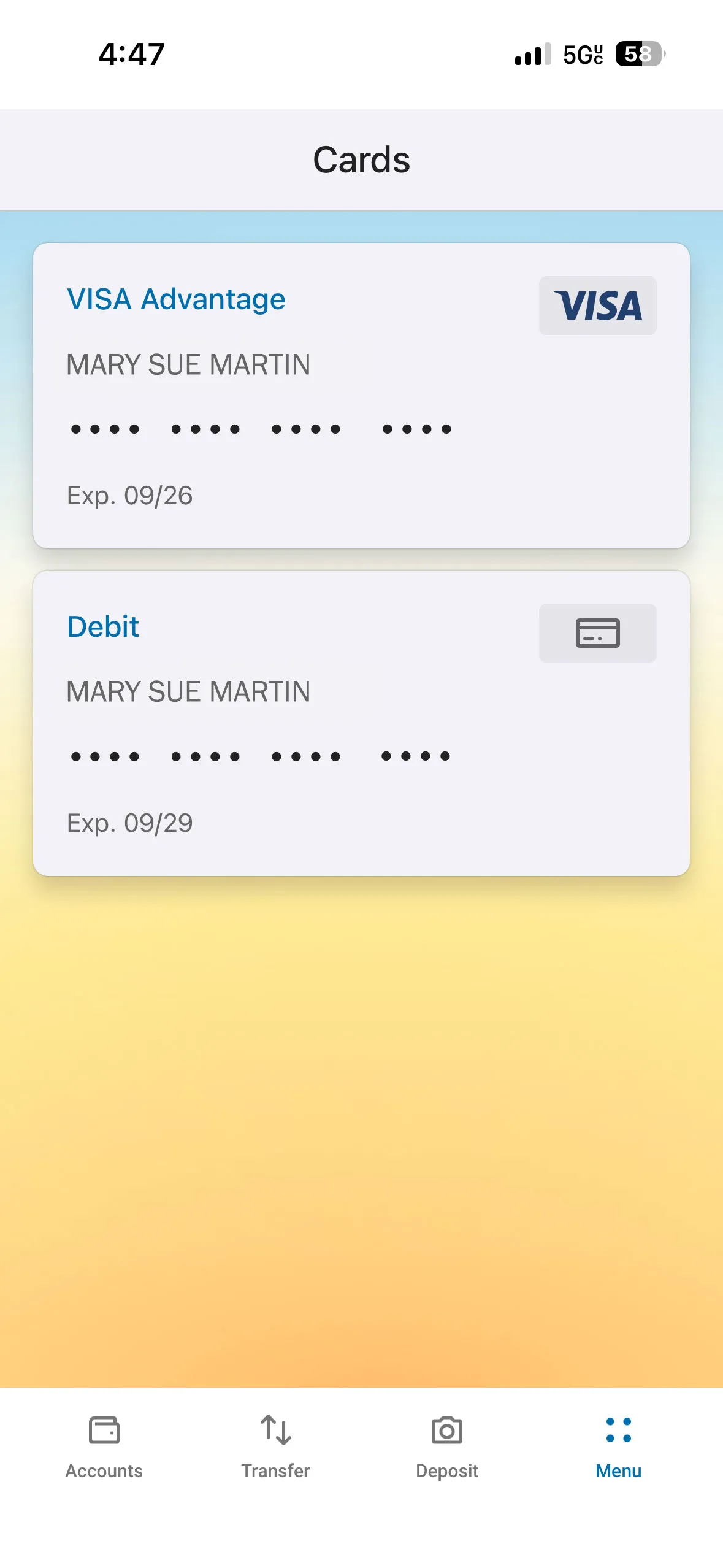 bcu new app accounts