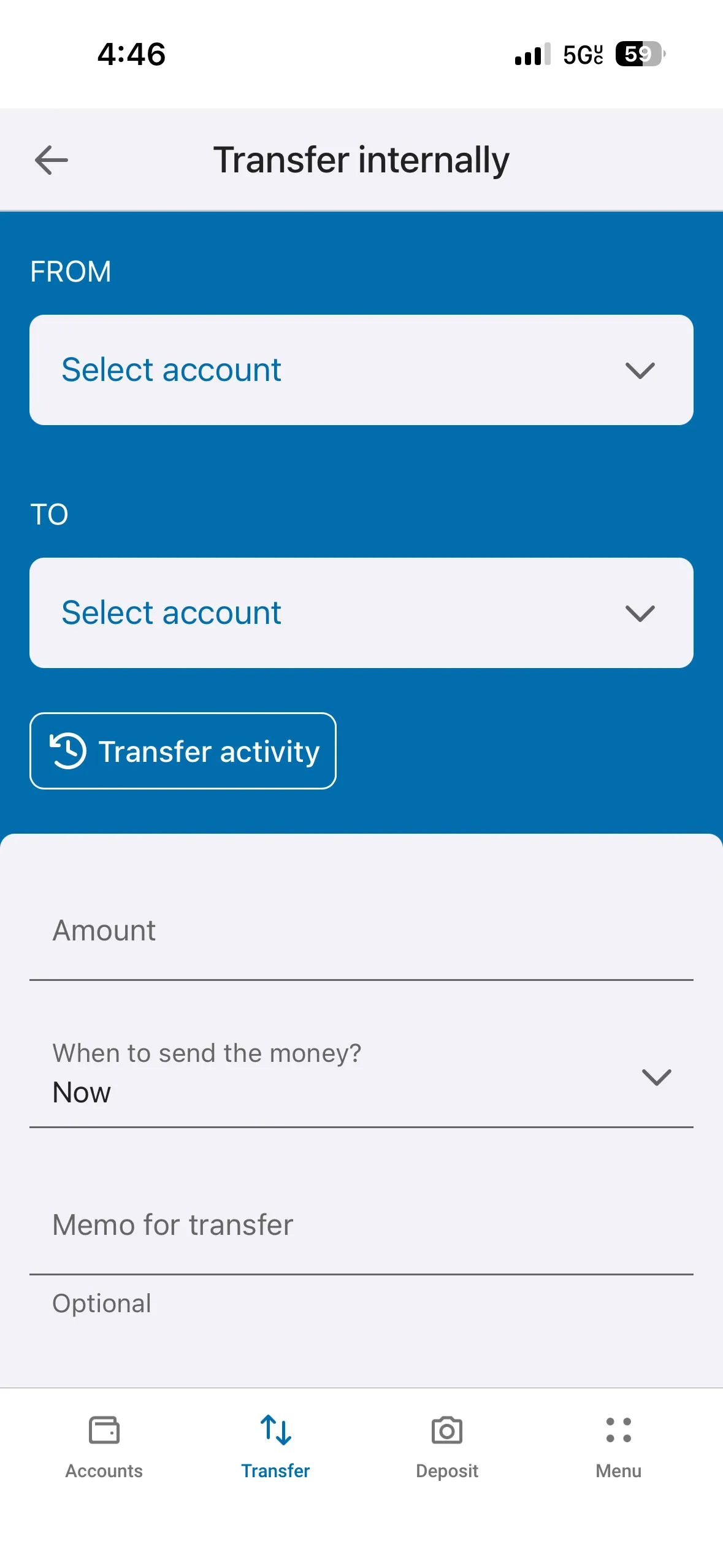 bcu new app accounts
