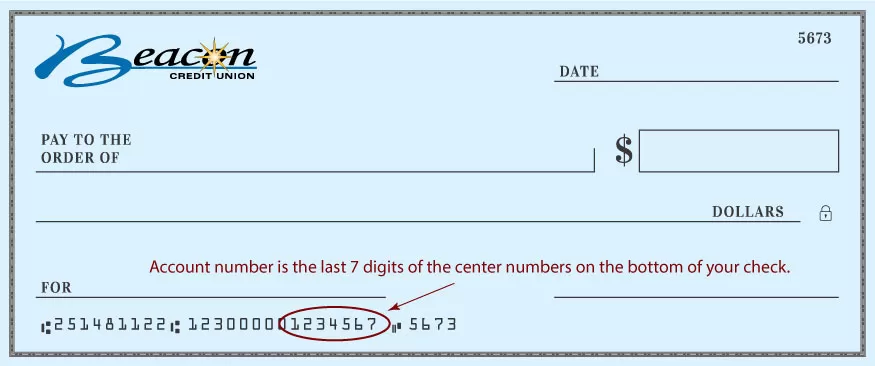 Image of Check with Beacon Routing Number